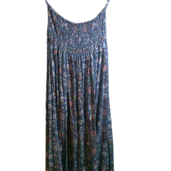 Jumpsuit with Wide-Leg Halara-style Boho Style Smocked top  Made in INDIA SZ F - Picture 4 of 12